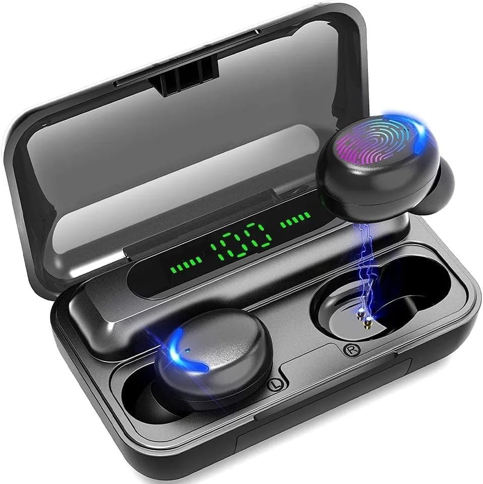 BMHOLU Wireless Earbuds with Large Charging Case and Phone Charging Function, IPX5 Waterproof, Hi-Fi Stereo Sound, Touch Control, for iOS/Android - Perfect for Active Lifestyle