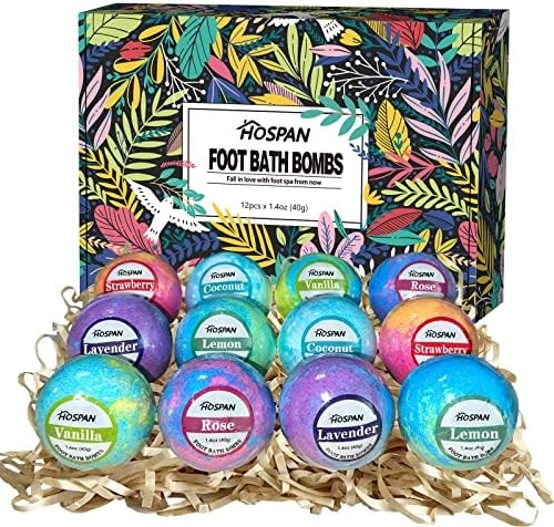 Foot Bath Bombs, 12 Pack Essential Oil Foot Soak for Relaxing Foot Care