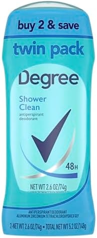 Degree Antiperspirant Deodorant Shower Clean 2.6 oz Twin Pack
