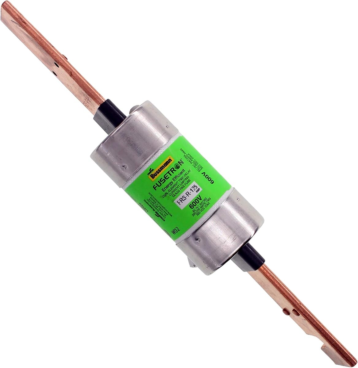 Eaton Bussmann FRS-R-125 Class RK5 FRS-R Time-delay Dual-Element Current Limiting Fuse, 125 A, Interrupt Rating 200 kA at 600 Vac, 20 kA at 300 Vdc
