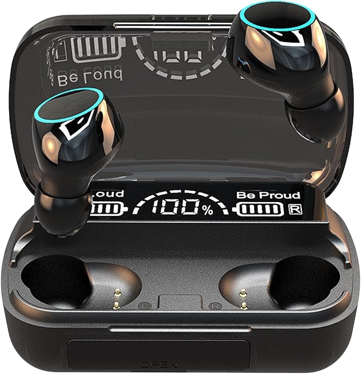 NIUTA Wireless Earbuds,Bluetooth Headphones 132Hr Playtime Sports Ear Buds with Digital Display Charging Case, IPX7 Waterproof Headset with Microphone Cordless Earphone for iPhone Andriod TV