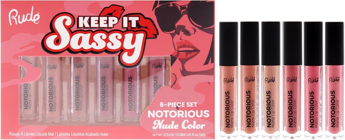 Rude Cosmetics Keep it Sassy Notorious Set - Nude for Women - 6 Pc