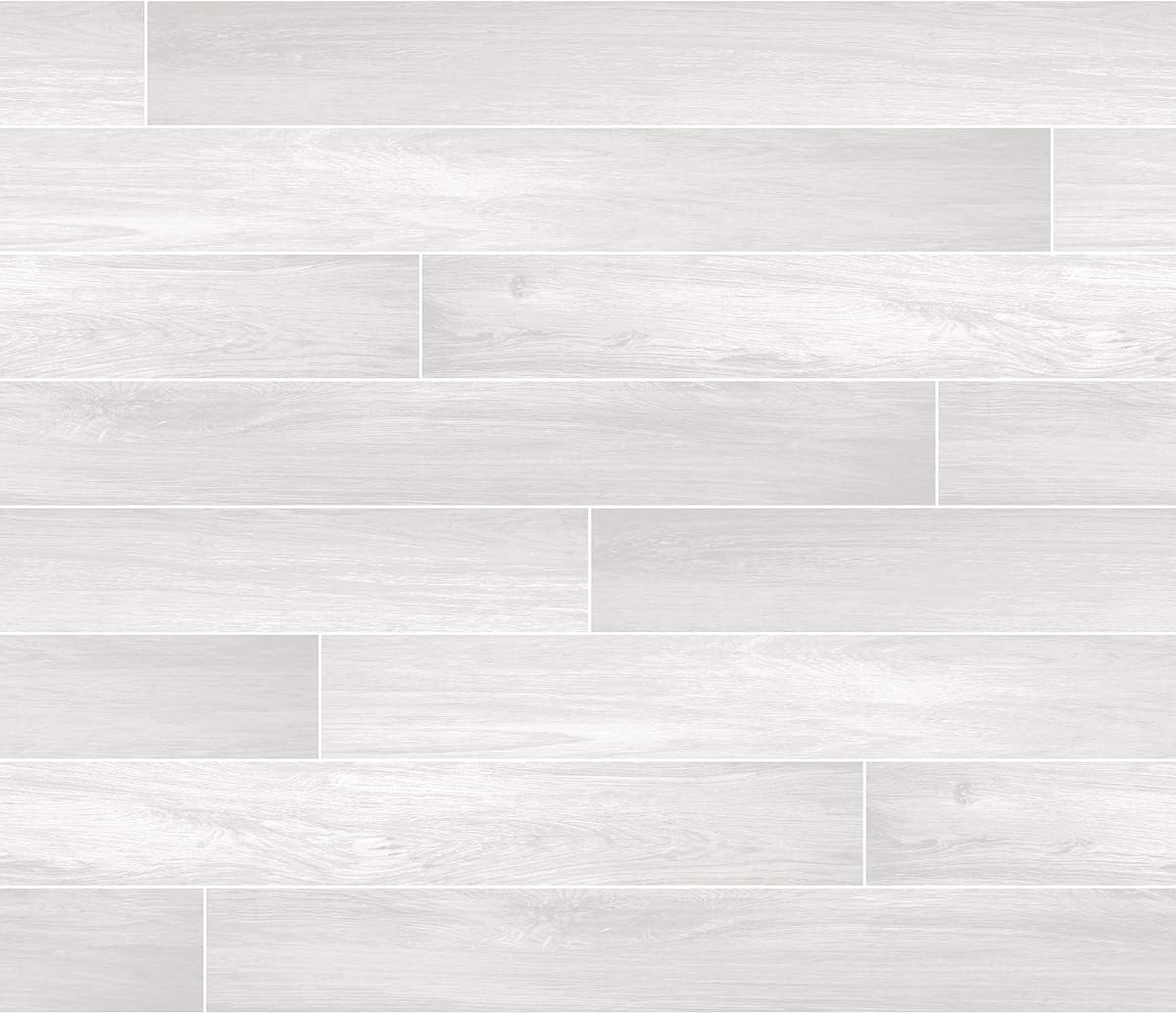 INHOME NH3395 Timber Tile Peel Stick Backsplash, White & Off-White