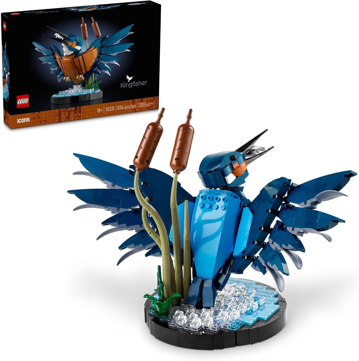 LEGO Icons Kingfisher Bird Model, Creative Set for Adults to Build and Display, Relaxing Project for Bird Lovers & Enthusiasts, Ideal Gift for Home and Office Décor, 10331
