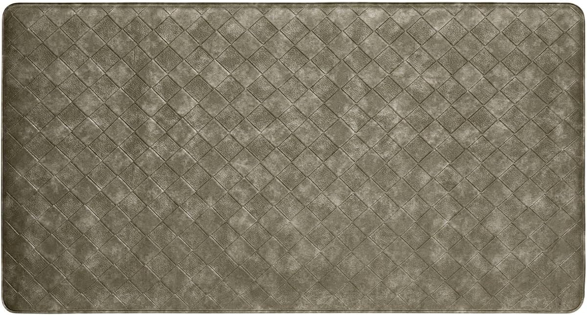 Home Dynamix Trenton Solace Traditional Diamond Textured Kitchen Mat, Sage, 17"x32"