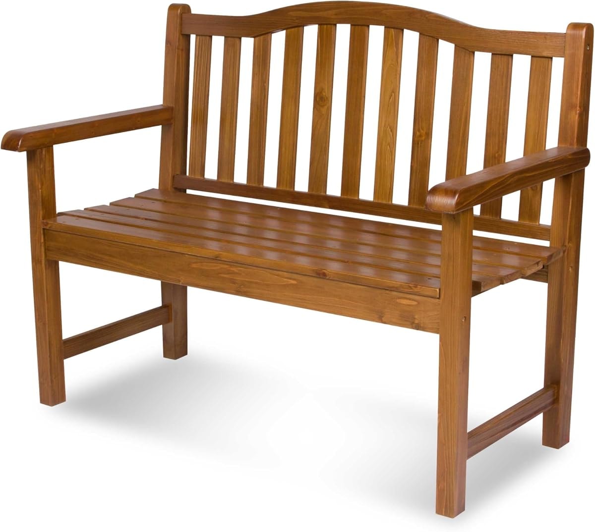 Shine Company 4212OA-142 Belfort II Wooden Outdoor Entry Garden Bench, Walnut