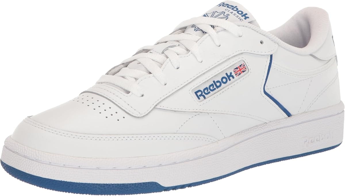 Reebok Men's Club C 85 Sneaker,White/Vector Blue,3.5