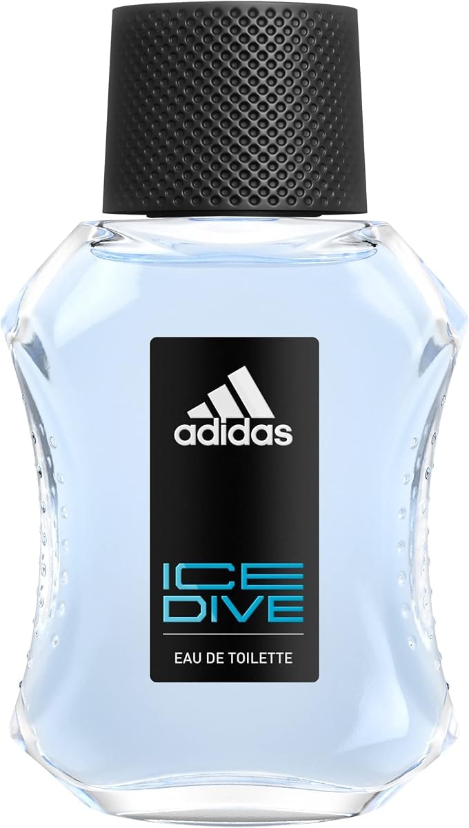 Adidas Ice Dive Eau de Toilette 1.7 fl oz (Pack of 1), Notes of Lavender, Sandalwood, and Vanilla, Men's Fragrance, Long Lasting, Sporty Fragrance, Travel Size