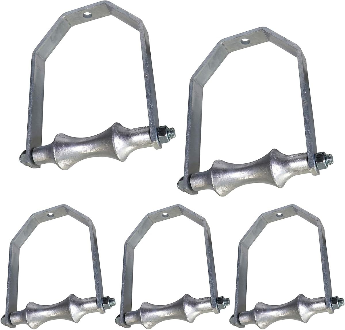 Highcraft ISZB-IE05-5 Clevis Roller Hanger Hot Dipped Galvanized Steel for 5'' Pipe (5 Pack), Chrome