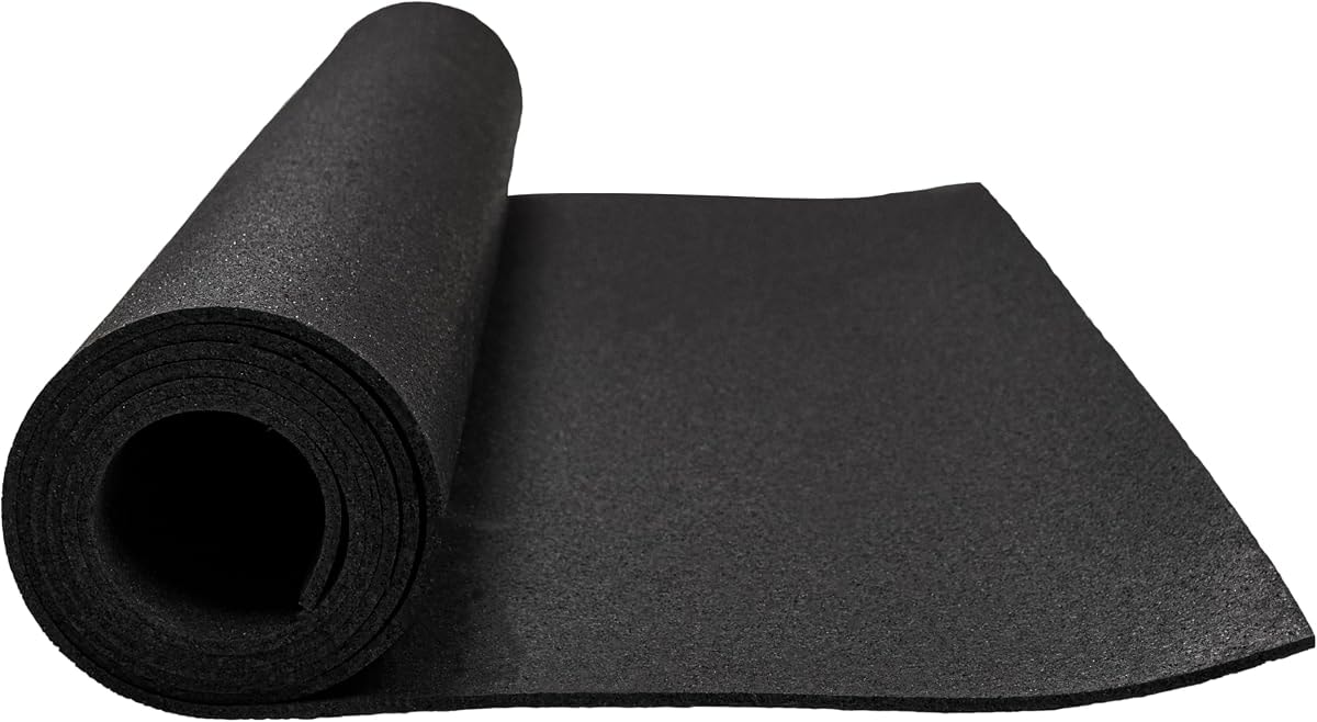 MSI Rubber Utility Mat 60" W x 96" L x 0.24" Thick - Non-Slip, Anti-Fatigue, Heat Resistant - Ideal for Gym Floors, Garages, Stables, Indoor & Outdoor Use - Heavy-Duty & Durable Protection