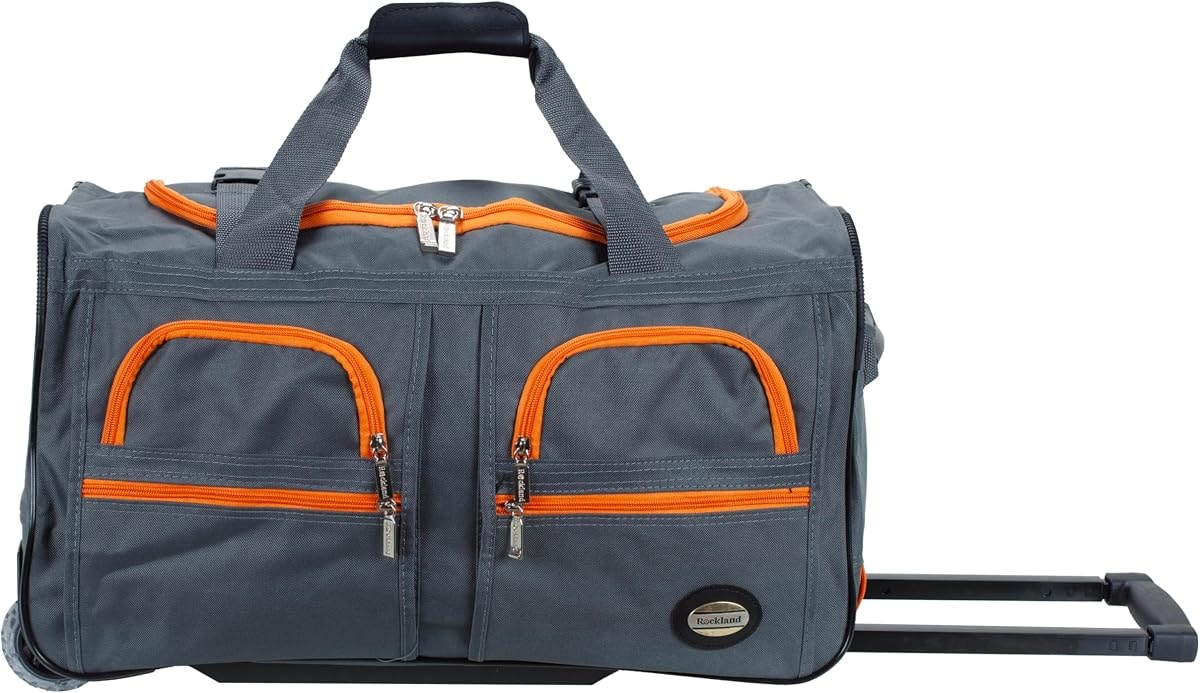 Rockland Rolling Duffel Bag, Charcoal, 22"