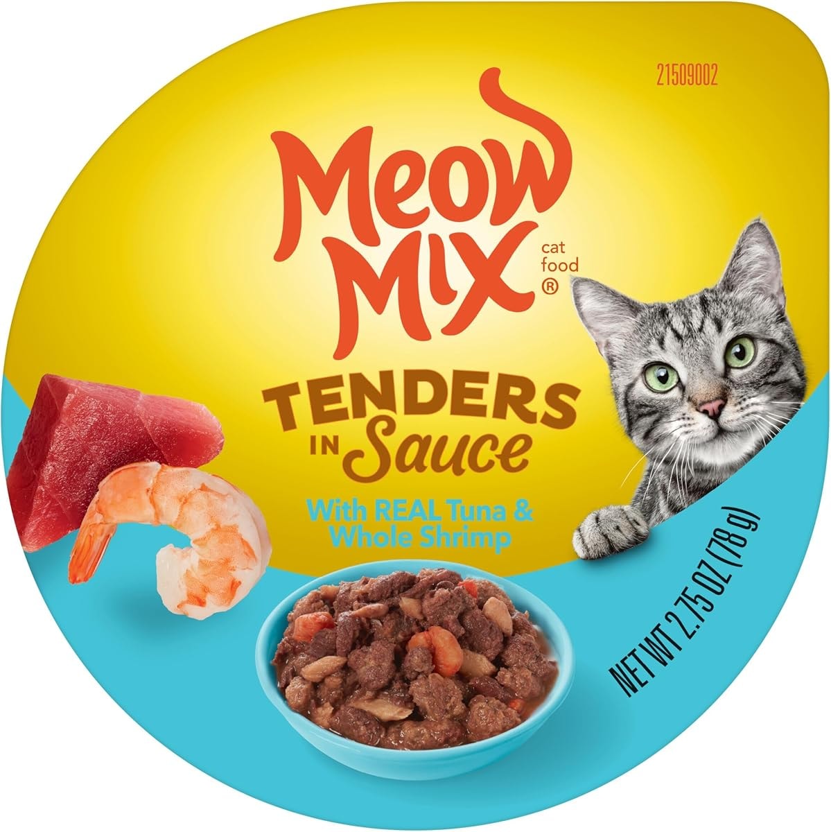 Meow Mix Wet Cat Food, Market Select Tuna & Whole Shrimp, 2.75 Oz