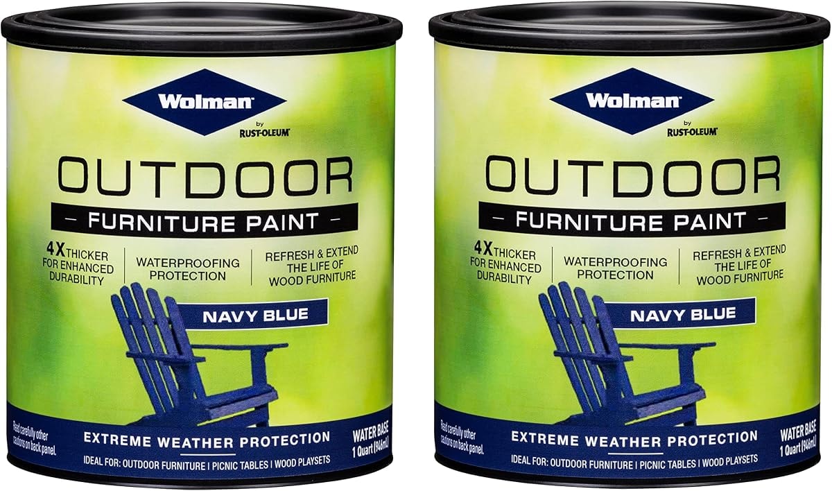 Wolman 360349-2PK Outdoor Furniture Paint, Quart, Navy Blue, 2 Pack