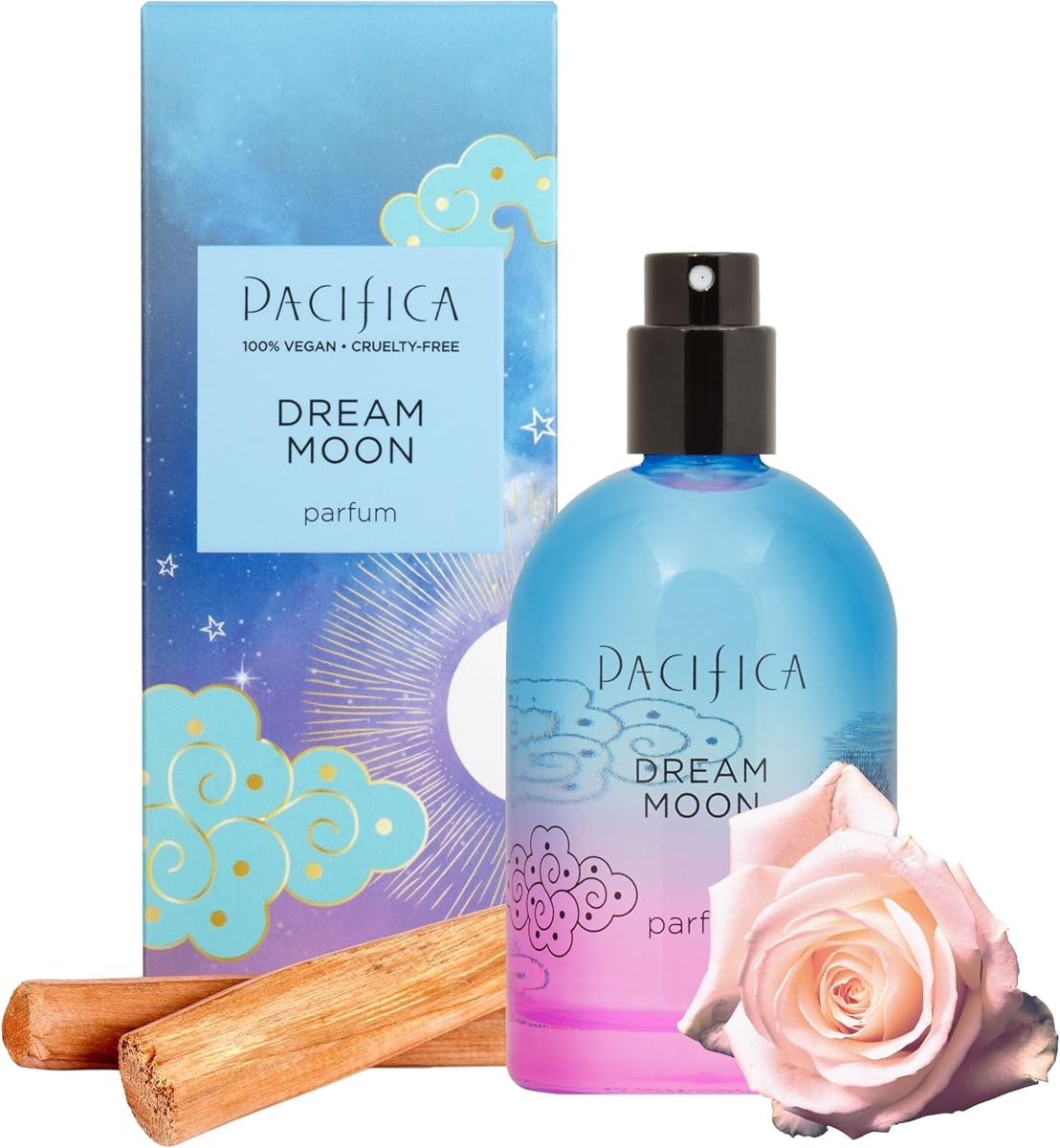 Pacifica Dream Moon Spray Perfume 2 fl oz – Bergamot, Pink Rose, Vanilla, Sandalwood & Patchouli – Clean, Vegan & Cruelty-Free Natural Perfume