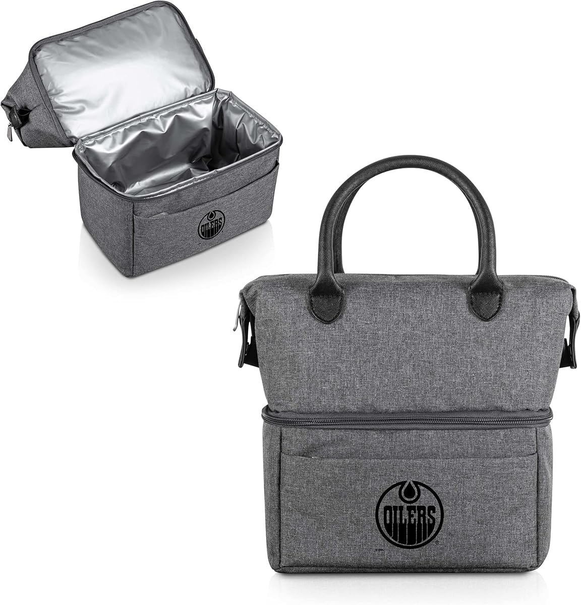 PICNIC TIME NHL Edmonton Oilers Urban Lunch Bag, Cooler Lunch Tote, Insulated Lunch Bag, (Gray with Black Accents)