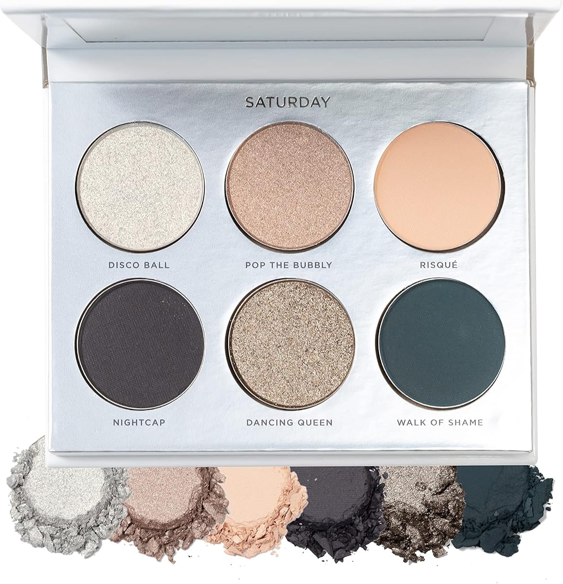 PÜR MINERALS On Point Eyeshadow Palette, Matte, Shimmer & Metallic Shades, Skincare-Infused Formula, Cruelty Free, Saturday