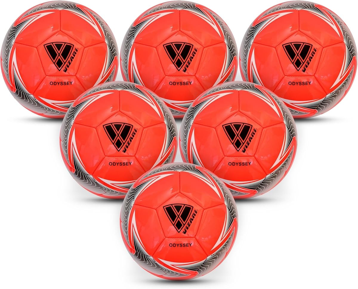 Vizari Soccer Ball Size 3,4,5 for Youth, Adults | Soccer Ball for Practice & Match, Indoor & Outdoor for Boys, Girls, Kids (Pack of 1, 6, 12)