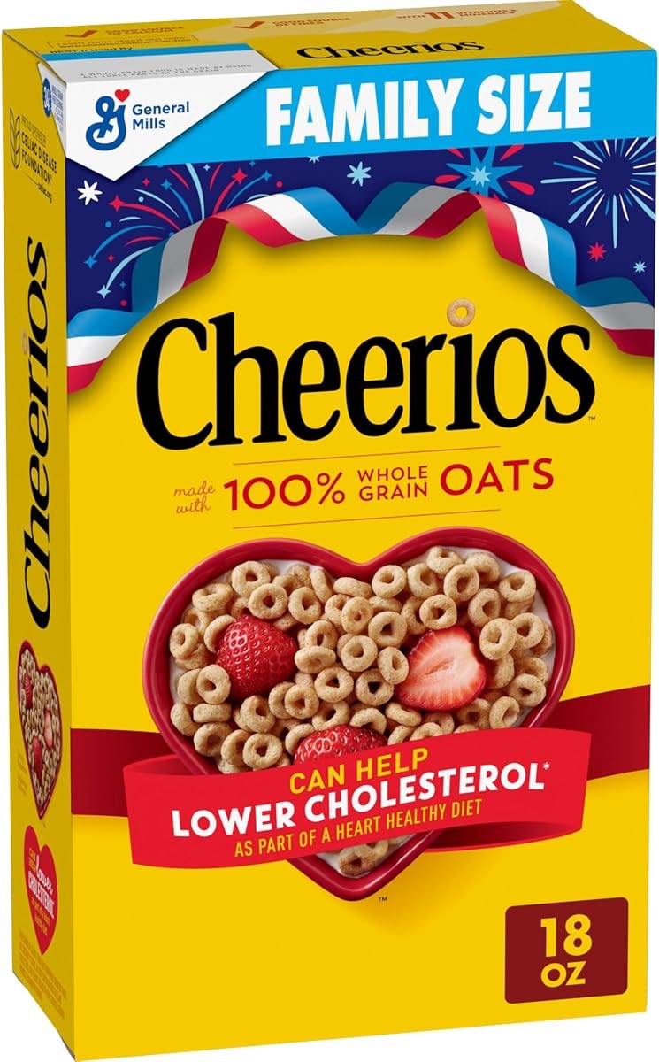 Cheerios, Heart Healthy Gluten Free Breakfast Cereal, Family Size, 18 oz