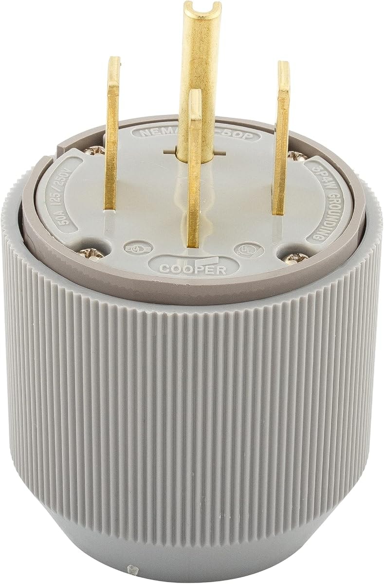 Eaton 5745N 50 Amp 125/250V 14-50 Industrial Power Plug, Gray