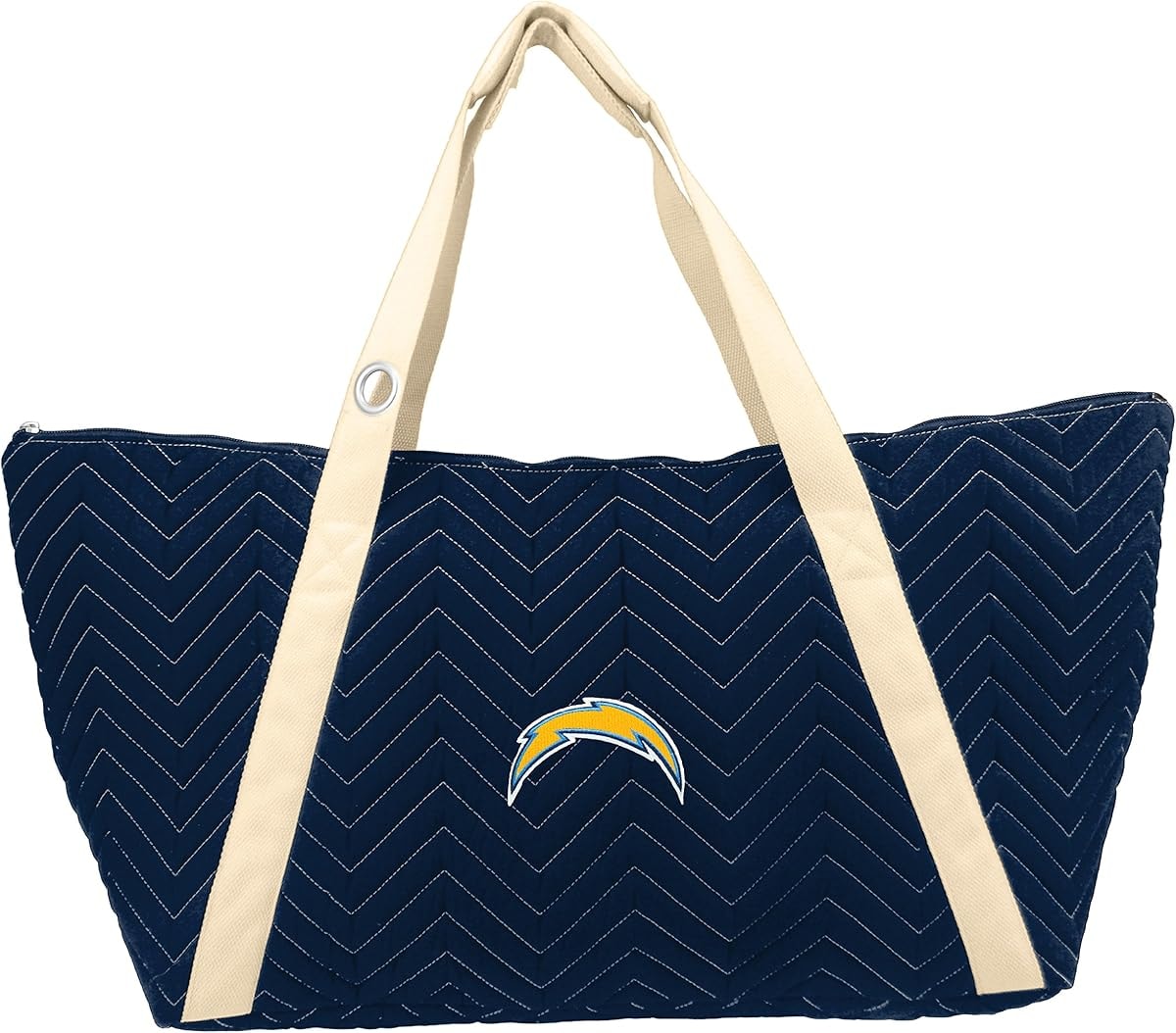 Littlearth Unisex-Adult NFL Los Angeles Chargers Chev-Stitch Weekender Duffle Bag, Team Color, 14" x 28" x 9"