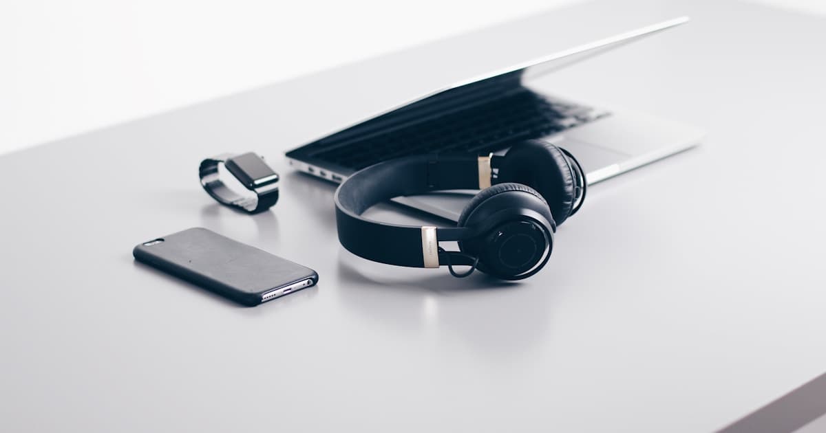 Laptop and workspace for online electronics shopping