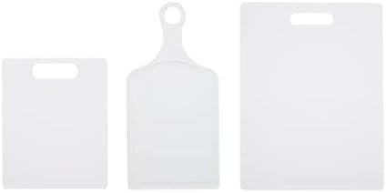 Farberware Cutting Boards for Kitchen, 3-Piece Poly Board Set, Reversible Plastic Cutting Board Set with Hand Holes, Dishwasher Safe, Food Prep and Charcuterie Boards, BPA-Free Polypropylene