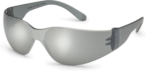 Gateway Safety 468M UL-Certified StarLite Safety Glasses, Silver Mirror Lens, Gray Temple (Pack of 10)