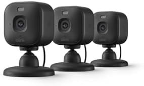Blink Mini 2K+ (newest model) – Plug-in Home & Pet Indoor Security Camera with 2K video resolution, night vision, enhanced audio, motion detection – 3 cameras (Black)