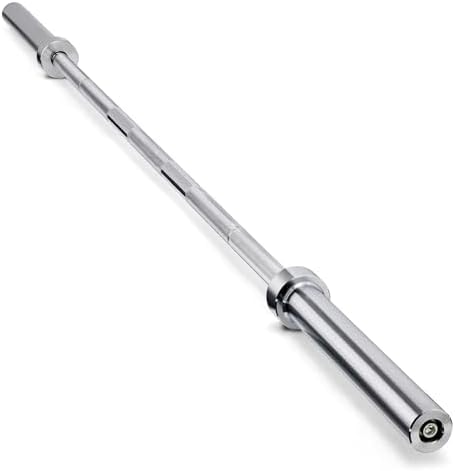 Amazon Basics 7ft Olympic Barbell Bar, 2" Diameter, Chrome Finish, 500-Pound Capacity