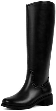Dreamsolo Womens Boots Black Knee High Boots Flat Heel Thigh High Boots