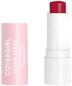 CoverGirl Clean Fresh Tinted Lip Balm, Vegan Formula, Hydrating, Natural Finish, Cherry-Ish You, 1 Count