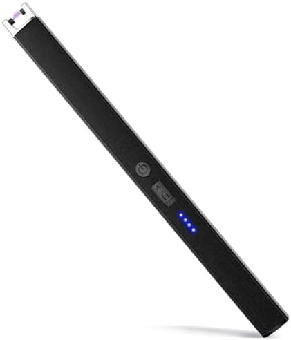 VEHHE Candle Lighter, Windproof Pulse Electric Lighter with Anti-False-Touch Lock and Led Display, Lighters for Candle BBQ Camping Festivals-Black