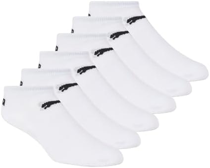 PUMA Womens 6 Pack Runner fashion liner socks, White/ Black Puma, 9 11 US