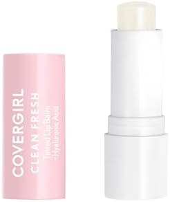 CoverGirl Clean Fresh Tinted Lip Balm, Vegan Formula, Hydrating, Natural Finish, Clear as Crystal, 1 Count