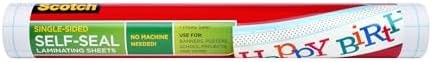 Scotch Self-Seal Laminating Sheets | No Laminator Needed | Single Sided | Ultra Clear Finish | 16 in x 10 ft Roll