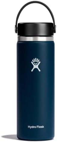 Hydro Flask Water Bottle - Insulated Stainless Steel - Wide Mouth Flex Lid, Non Spill, Leakproof and Refillable in 32 Oz Indigo Blue