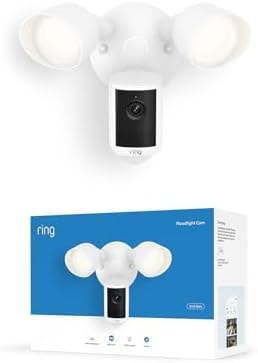 Ring Floodlight Cam 2K (newest model), Wired, Home or business security, Wide-Angle Retinal 2K Video, 6x Enhanced Zoom, Ultra-Bright Floodlights, White