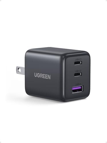 UGREEN 3-Port 30W USB C Charger Block, GaN II Type C Fast Charging, Black