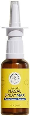 Beekeeper's Naturals Saline Nasal Spray Max, Cleanse & Clear Sinuses, 30 ml