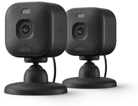 Blink Mini 2K+ (newest model) – Plug-in Home & Pet Indoor Security Camera with 2K video resolution, night vision, enhanced audio, motion detection – 2 cameras (Black)