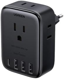 UGREEN 20W 8-Port European Travel Plug Adapter GaN