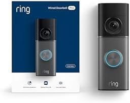 Ring Wired Doorbell 4K Pro (Newest Model), Retinal 4K with wide-angle video, 10x Enhanced Zoom, and Night Vision, Deep Silver