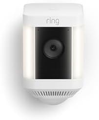Ring Spotlight Cam Plus, Battery, Home or Business Security with HD video, Two-Way Talk, Color Night Vision, and Security Siren, White