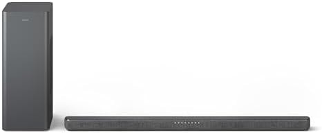 Philips B6309 2.1 Channel Soundbar with Wireless Subwoofer - Bluetooth, HDMI eARC, Dolby Atmos, DTS Virtual:X, 320W Max Power, Dark Grey