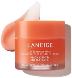 LANEIGE Lip Sleeping Mask: Hydrating & Nourishing Korean Overnight Lip Treatment Mask with Shea Butter, Vitamin C & Murumuru, Antioxidants For Flaky, Dry Lips | Korean Skin Care, Peach Iced Tea