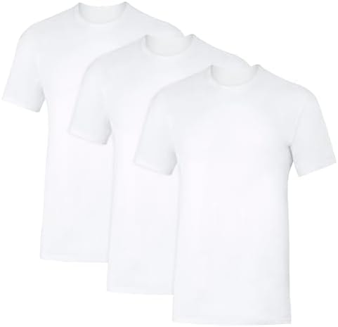 Hanes Men's Sweat Block Undershirt, Underarm Sweat Blocking Tee, White Crewneck T-Shirt, 3-Pack