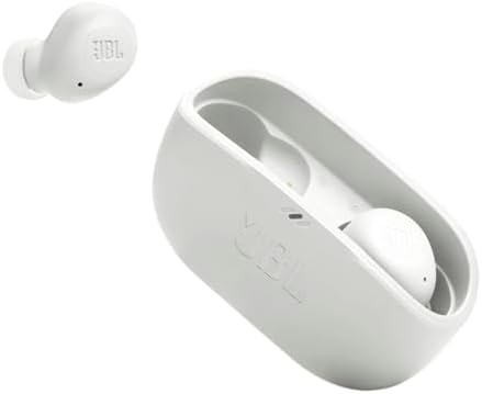 JBL Vibe Buds - True Wireless Earbuds, Smart Ambient, VoiceAware, Up to 32 total hours of battery life with speed charging, Water and dust resistant, JBL Deep Bass Sound (White)