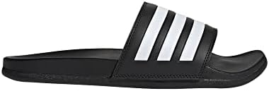 adidas Unisex Adilette Comfort Slides Sandal, Core Black/White, 10 Women/9 Men