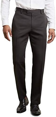 Kenneth Cole REACTION mens Urban Heather Slim Fit Flat Front dress pants, Black, 36W x 30L US