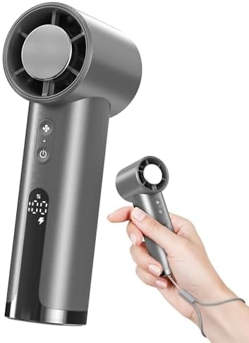 NesveCit Portable Fan Handheld, Rechargeable Portable Fan 18000RPM Ultra-Powerful Turbo with 100 Speeds, Personal Mini Fan, 9m/s High-Speed Hand Small Cooling Fan for Travel, Outdoor, Gifts for Women